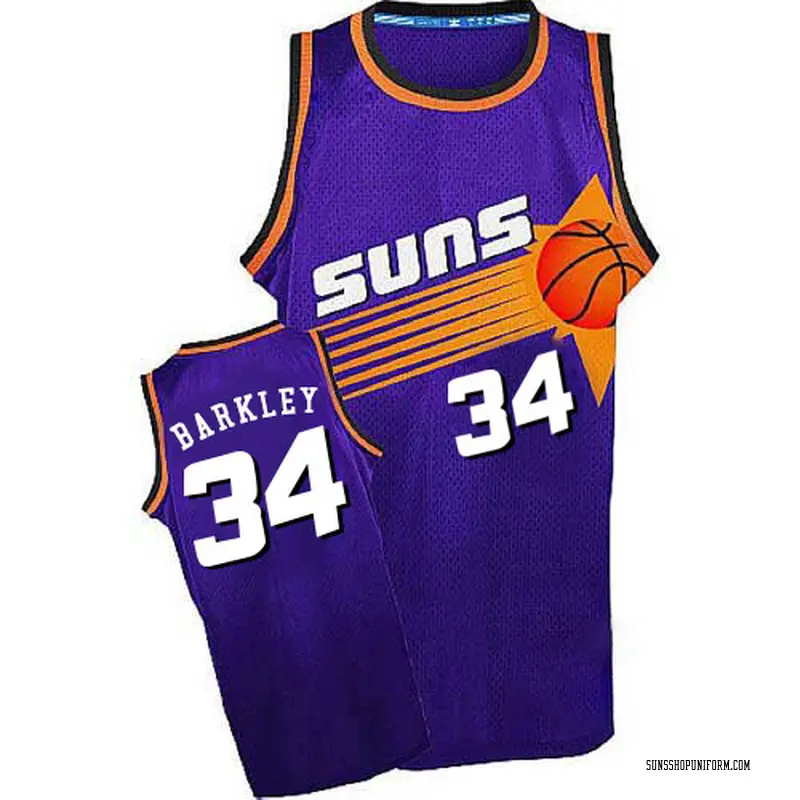 Retro Charles Barkley #34 Phoenix Suns Swingman Basketball Trikots Jersey Lila 